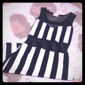 Black and white striped dress